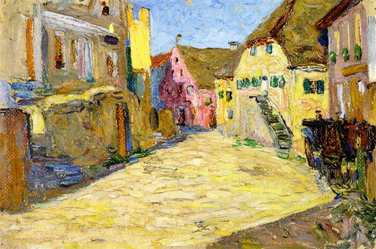 Pink Landscape 1903 Wassily Kandinsky Abstract Oil Painting